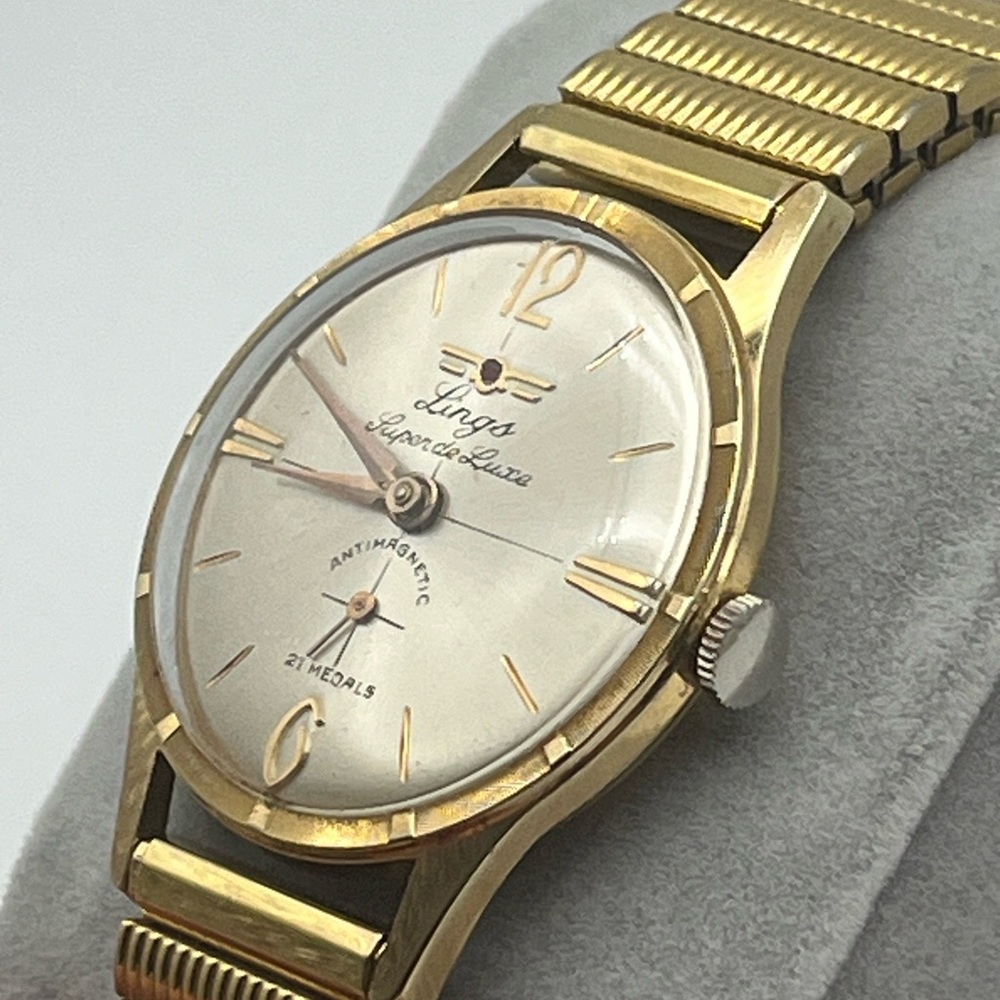 Lings Súper de Luxe 21 jewels mecánico watch, 34mm size case, 18cm and stretch